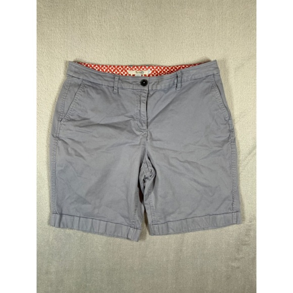 Boden Richmond Shorts Women's 10 Grey Chino Mid Rise Stretch‎ Cotton
